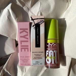 New 3 - 2 lip deluxe and 1 full size NYX Lip Fat Oil